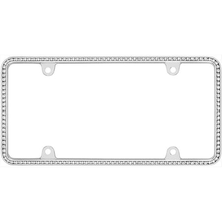 Striker Diamondesque License Plate Frame, Chrome And Clear ST55953